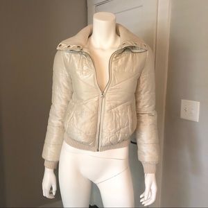 Armani Exchange Puff Coat Jacket Small Cream